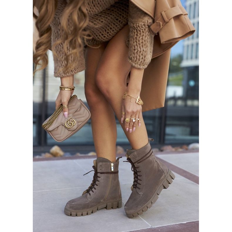 Cizme de piele din piele pentru femei DK. Bega Nicole bej 2