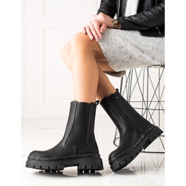 Seastar Cizme înalte cu piele ecologică negru 1