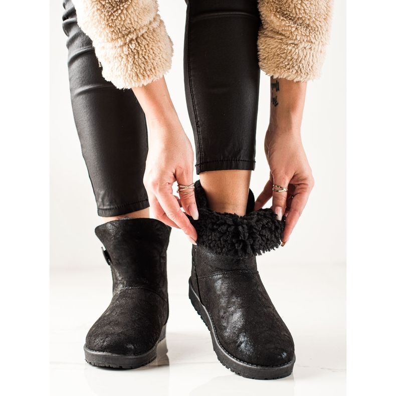 Evento Mukluki cu sclipici negru 1