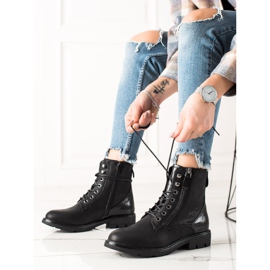 Evento Cizme negre casual cu șireturi negru 1 Evento Cizme negre casual cu șireturi negru 1