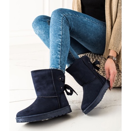 TRENDI Mukluki cu un arc albastru marin 1