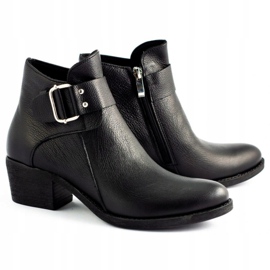 Olivier Cizme din piele neagră negru 2