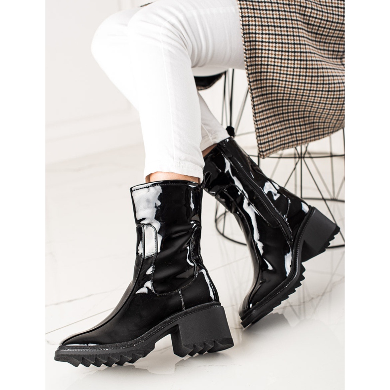 Bella Paris Cizme lăcuite negre negru 1