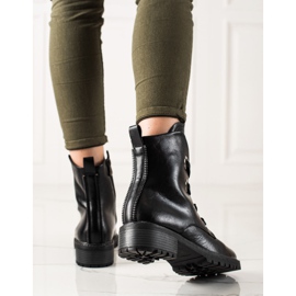 Cizme cu șiret VINCEZA negru 1