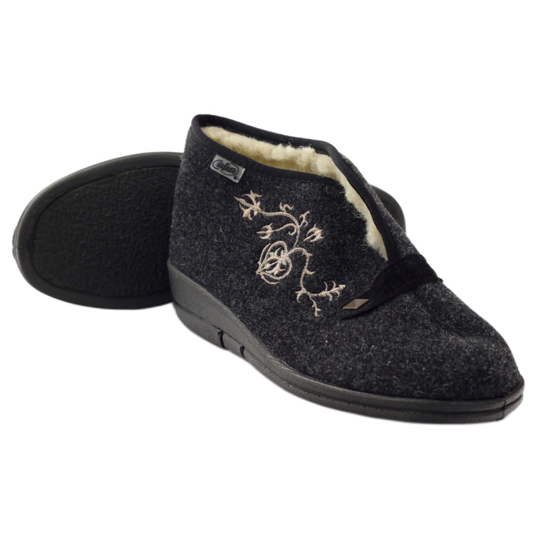 Papuci de dama Dr.ORTO Befado cu blana de oaie 031d028 gri 4