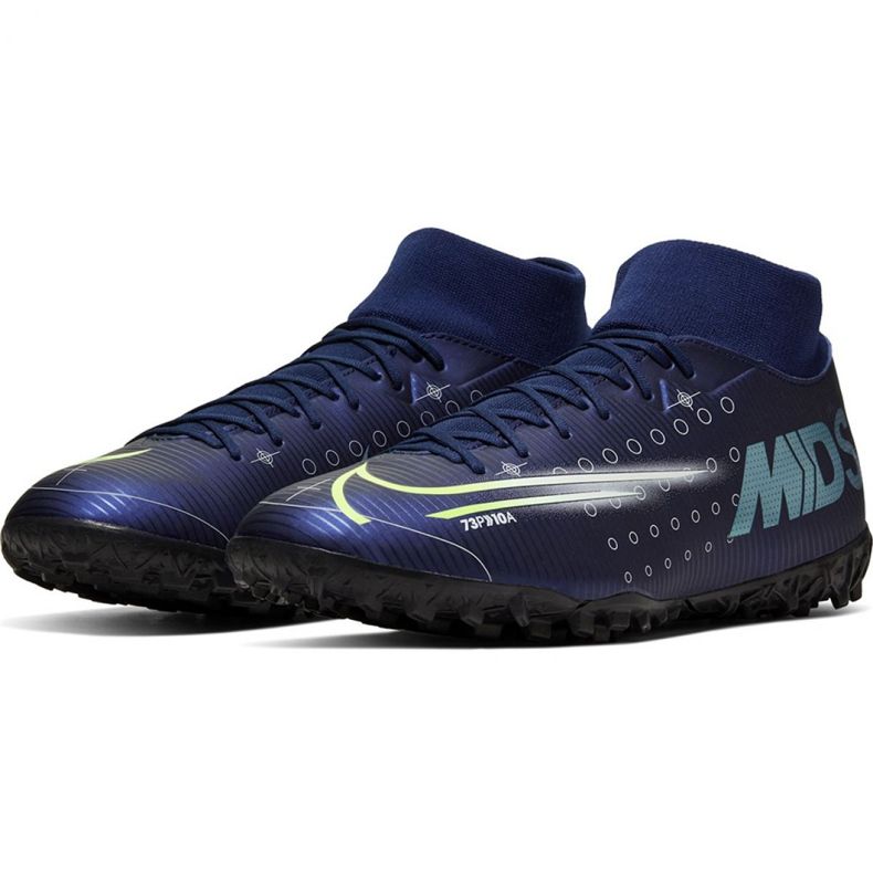 Pantof de fotbal Nike Mercurial Superfly 7 Academy Mds Tf M BQ5435 401 albastru marin 3