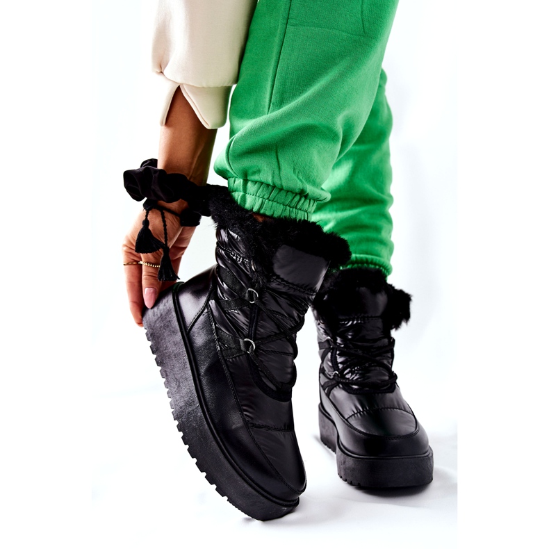 S.Barski Cizme negre de zăpadă pentru femei Gordian negre negru 1