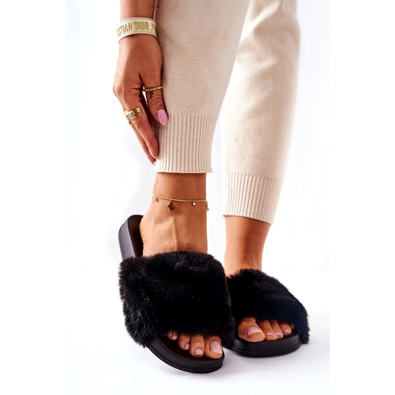 PH1 Papuci de cauciuc în formă de blană negru Emmie 4