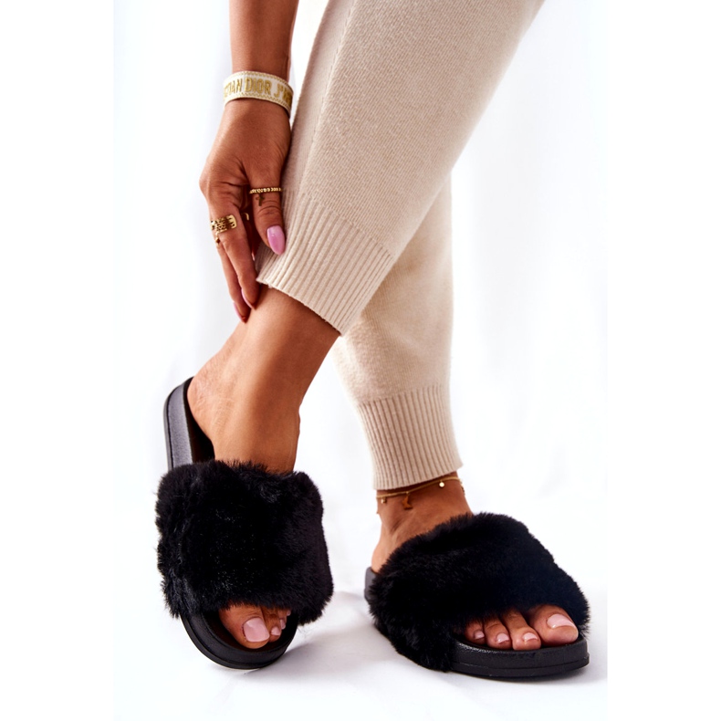 PH1 Papuci de cauciuc în formă de blană negru Emmie 5