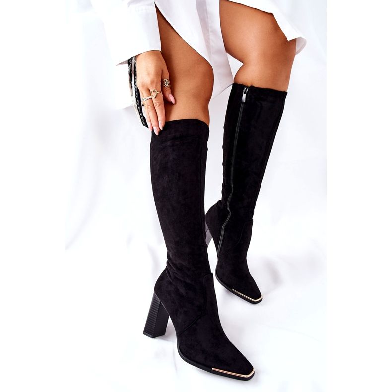 PS1 Cizme calde pentru femei Toe auriu negru Puentos 3