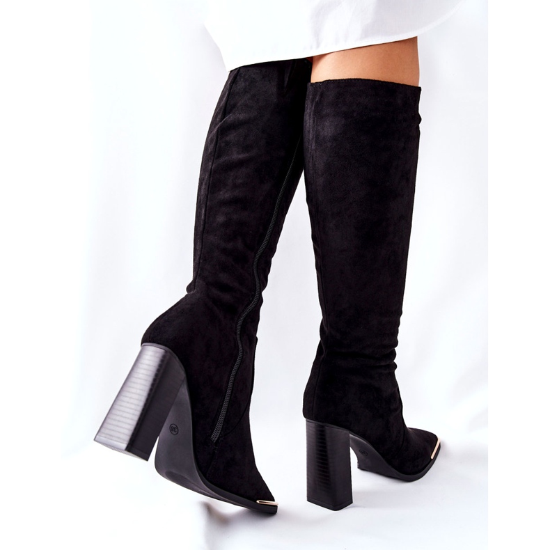 PS1 Cizme calde pentru femei Toe auriu negru Puentos 5