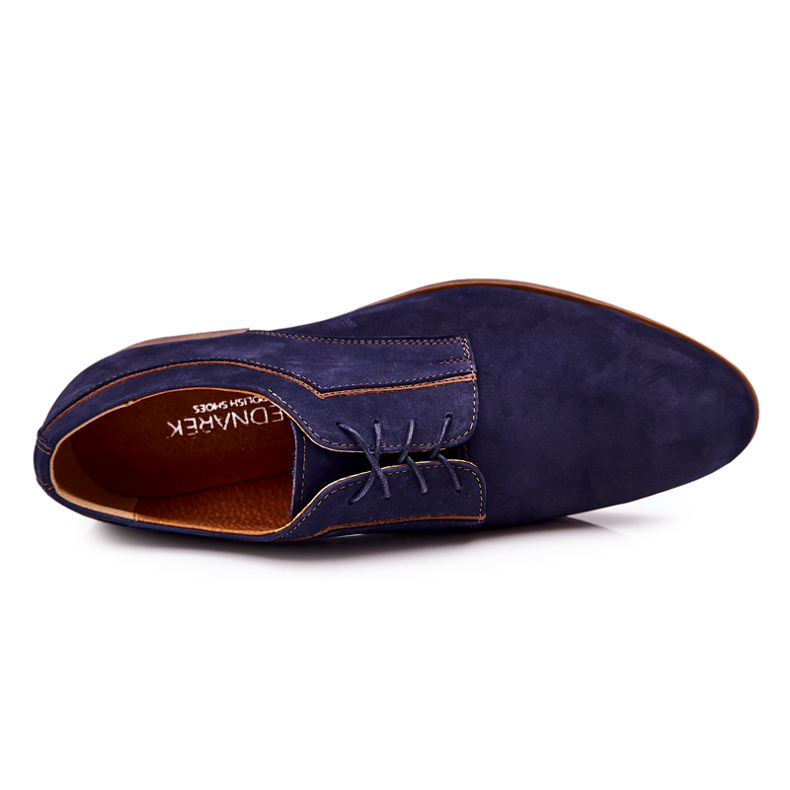 Bednarek Polish Shoes Pantofi din piele Nubuck Bednarek 684 Bleumarin maro albastru marin 1