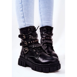 WS1 Cizme Legat Lant Catarama Negru Reiloy 1