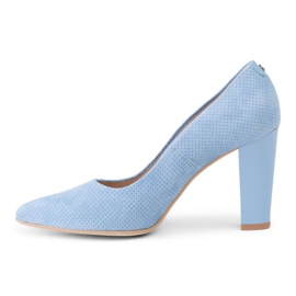 Marco Shoes Pompe albastre din piele intoarsa cu puncte 3D albastru 4