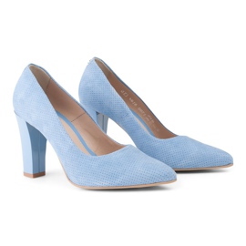 Marco Shoes Pompe albastre din piele intoarsa cu puncte 3D albastru 5