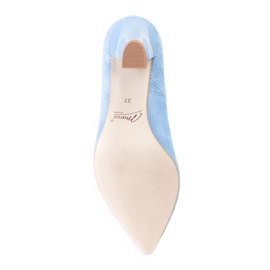 Marco Shoes Pompe albastre din piele intoarsa cu puncte 3D albastru 3