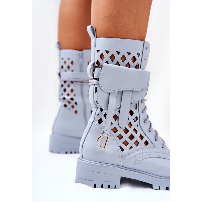 PS1 Cizme ajurate cu rinichi Blue Rock Star albastru 1