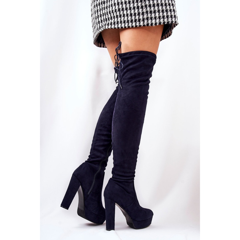 WS1 Cizme Toc piele intoarsa Albastru Marin Minesa 1