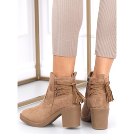 Cizme cu toc cauciuc Alva Camel bej 2