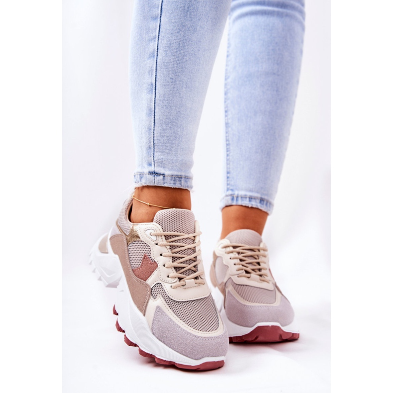 WS1 Pantofi Sport Pe Platforma Alessia Bej 1