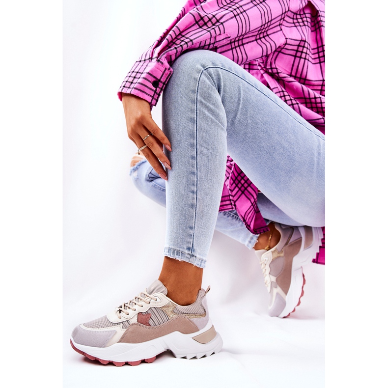 WS1 Pantofi Sport Pe Platforma Alessia Bej 2