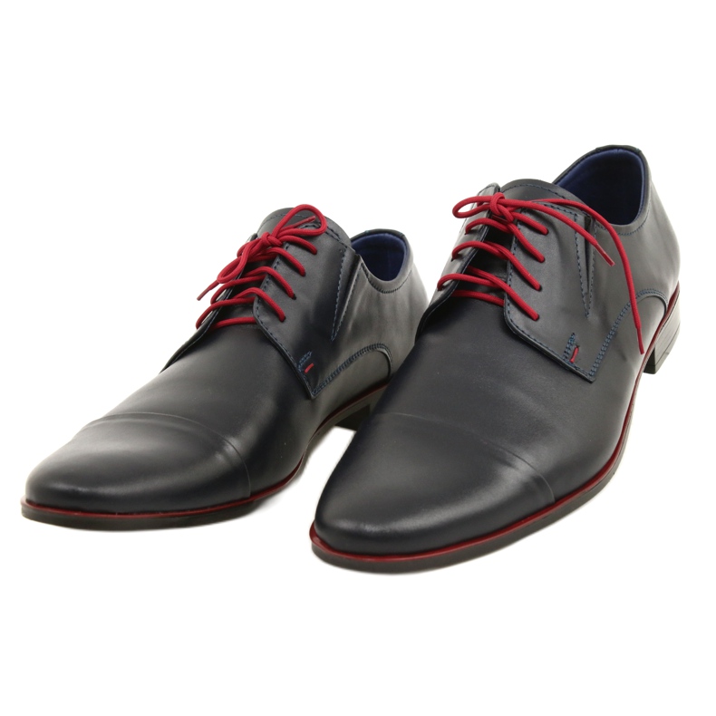 Olivier Pantofi din piele pentru bărbați 286 Navy Blue albastru 2