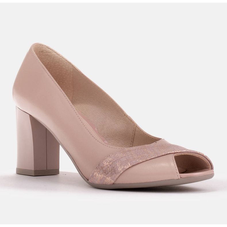 Marco Shoes Pantofi Marco roz 1095P de aur 1