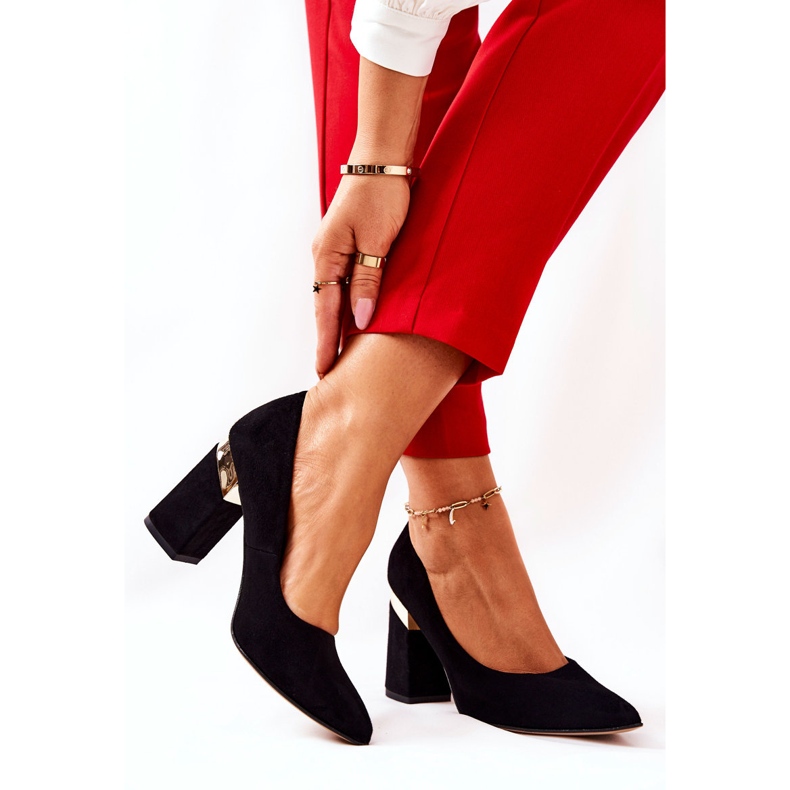 Lewski Shoes Pompe din piele intoarsa Lewski 3117 Negru 1