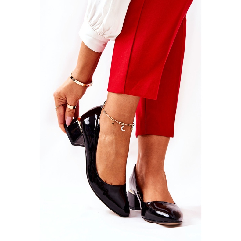 Lewski Shoes Pompi din piele lacuita Lewski 3118 Negru 2