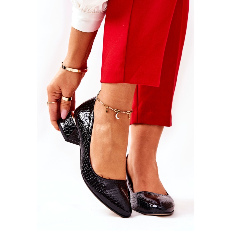 Lewski Shoes Pumps din piele de șarpe Lewski 3118 Negru 2