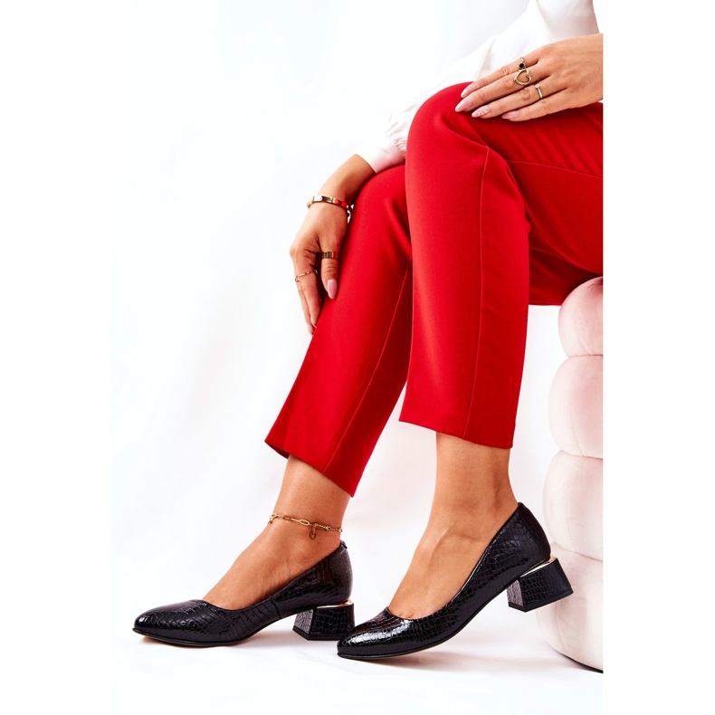 Lewski Shoes Pumps din piele de șarpe Lewski 3118 Negru 1