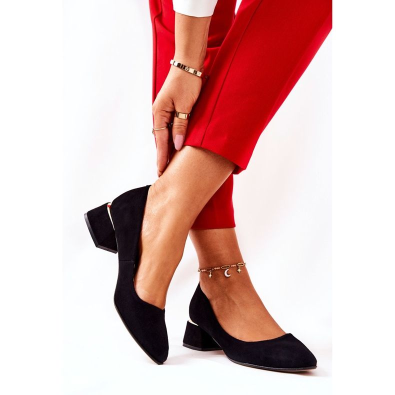 Lewski Shoes Pompe din piele intoarsa Lewski 3118 Negru 2