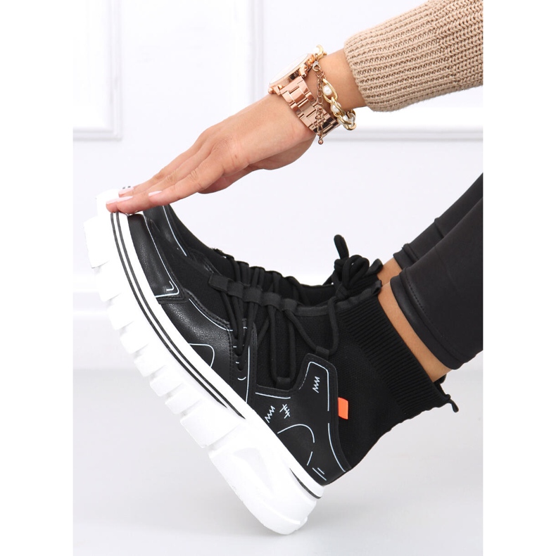 Pantofi sport Malin Black sock negru 1