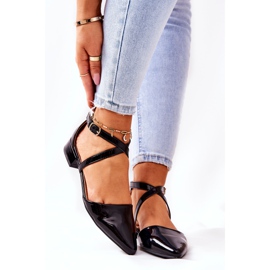 WS1 Patent Black Giovanna Low Tocs Pumps negru 2
