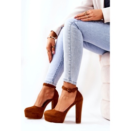 WS1 Pompe Pe O Platformă Post Camel Netel Suede maro 4