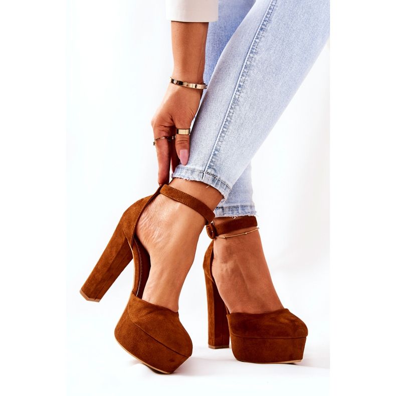 WS1 Pompe Pe O Platformă Post Camel Netel Suede maro 2