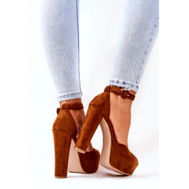 WS1 Pompe Pe O Platformă Post Camel Netel Suede maro 5