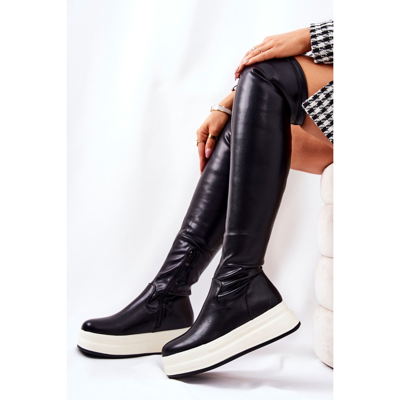 PG2 Cizme înalte pe platforma Nellie neagră negru 1 PG2 Cizme înalte pe platforma Nellie neagră negru 1