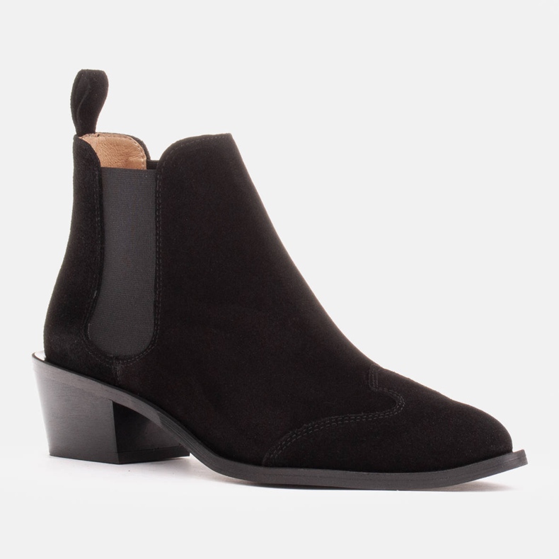 Marco Shoes Botine din piele intoarsa naturala negru 1