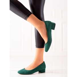 Sabatina Pompe din piele de căprioară verde 1