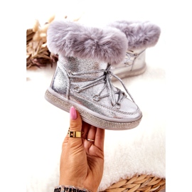 FR1 Cizme De Zapada Copii Cu Blana Silver Grandis argint 3