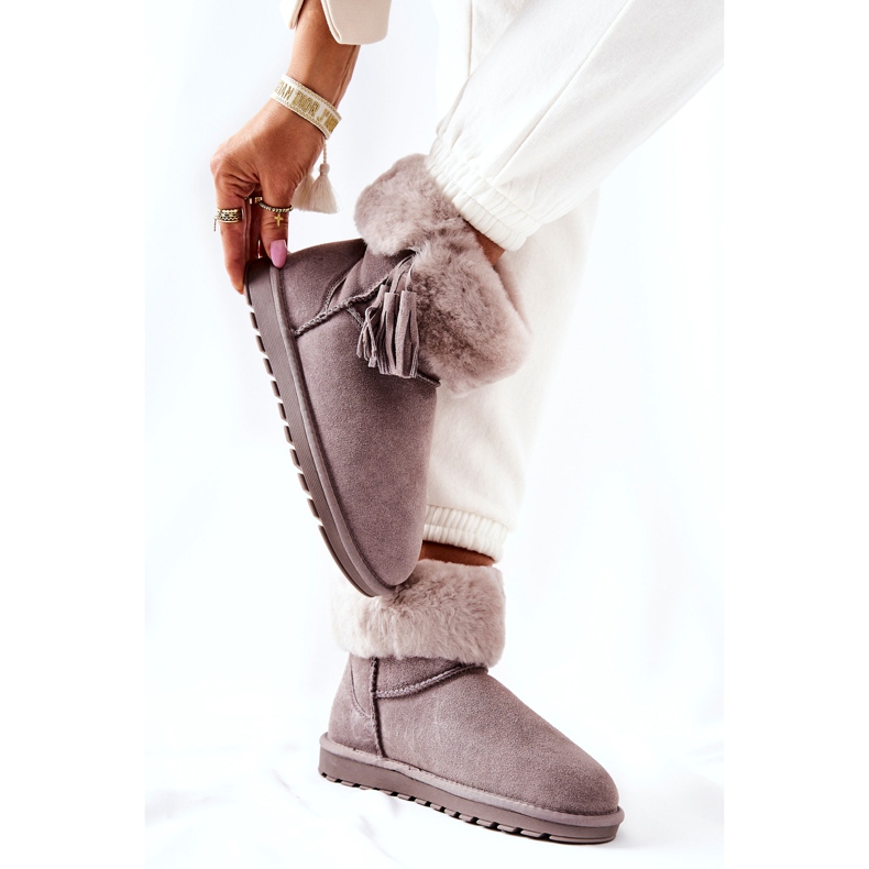 FEMEI DE SNOWFOCK ISELD cu franjuri cenușii gri 4