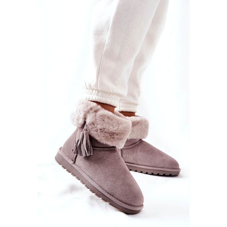 FEMEI DE SNOWFOCK ISELD cu franjuri cenușii gri 3