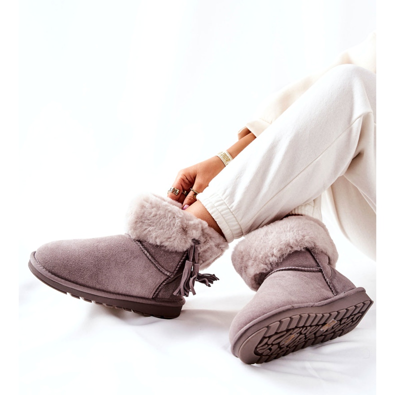 FEMEI DE SNOWFOCK ISELD cu franjuri cenușii gri 1