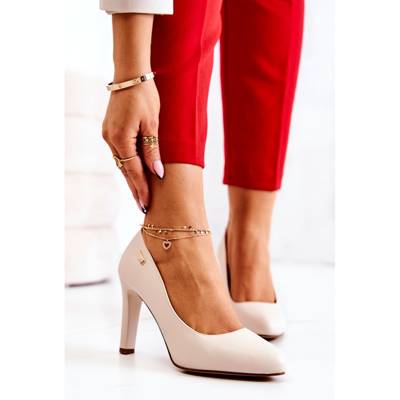 Pompe de damă cu toc Sergio Leone Bej deschis Campbell 1