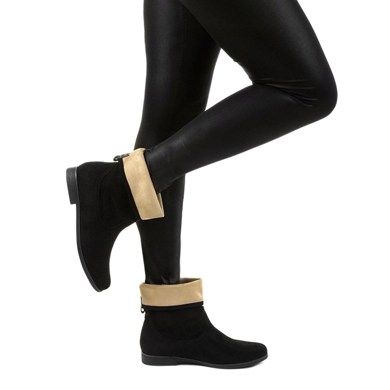 Cizme alunecate de piele de căprioară neagră Islevine negru 2