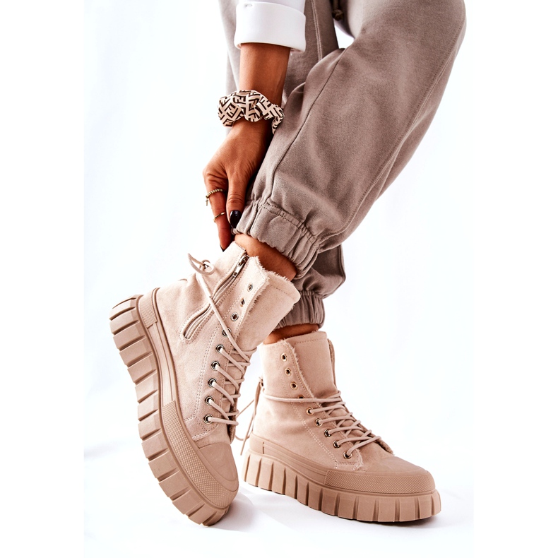 PH1 Pantofi Calzi Pe Platformă Bej Marlow 2