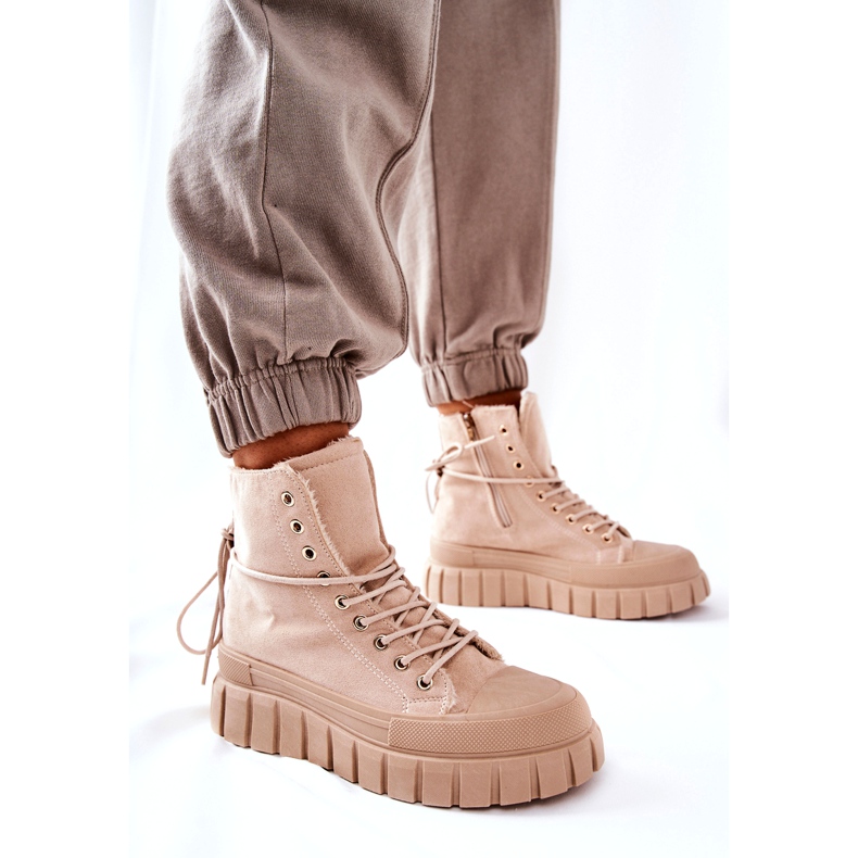 PH1 Pantofi Calzi Pe Platformă Bej Marlow 3