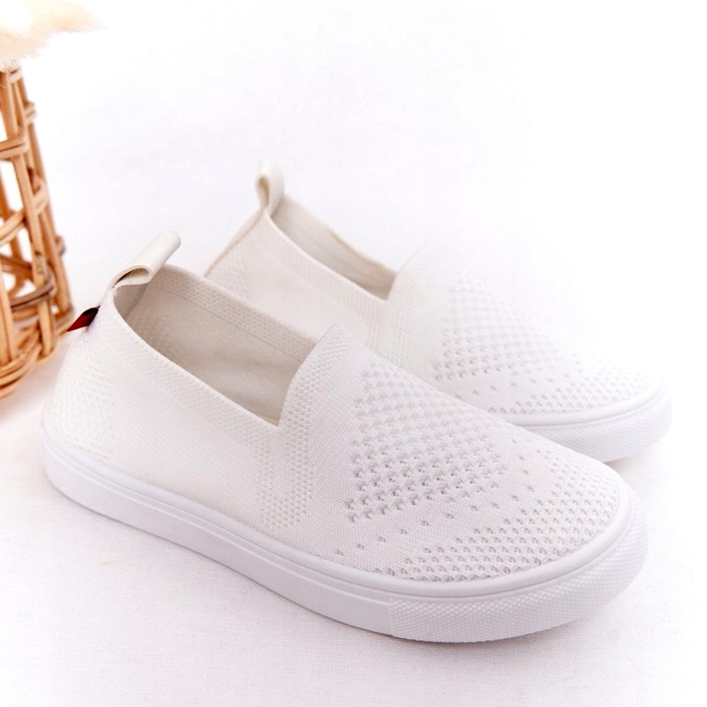 Adidași alunecați albi pentru copii Big Star HH374105 Slip-On 1