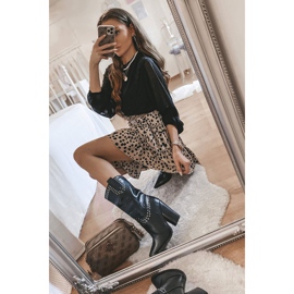 BM Cizme negre de cowboy cu o parte superioară Bora decorată negru 1 BM Cizme negre de cowboy cu o parte superioară Bora decorată negru 1